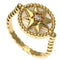 Band Ring 18K Yellow Gold with White Shell and Diamond