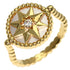 Band Ring 18K Yellow Gold with White Shell and Diamond
