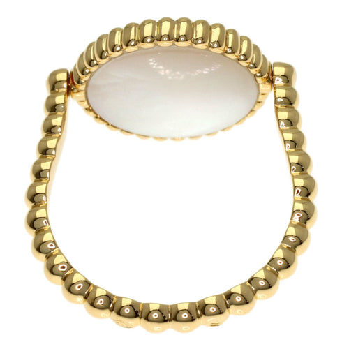 Band Ring 18K Yellow Gold with White Shell and Diamond
