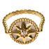 Band Ring 18K Yellow Gold with White Shell and Diamond