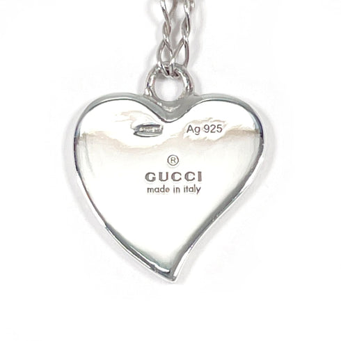 Heart Interlocking G Pendant Necklace Sterling Silver
