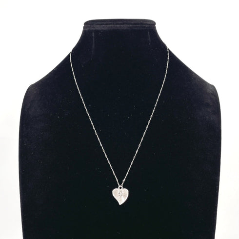 Heart Interlocking G Pendant Necklace Sterling Silver