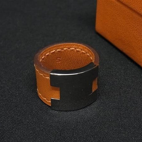 Lurie Ring Metal and Swift Leather
