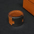 Lurie Ring Metal and Swift Leather