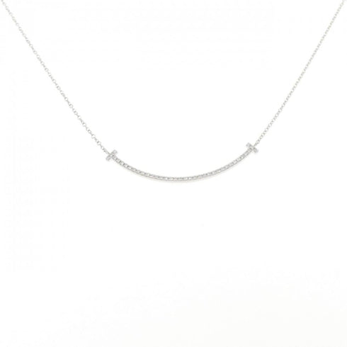 T Smile Pendant Necklace 18K White Gold