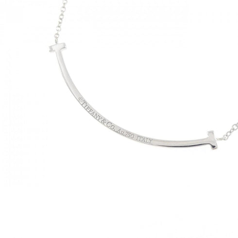 T Smile Pendant Necklace 18K White Gold