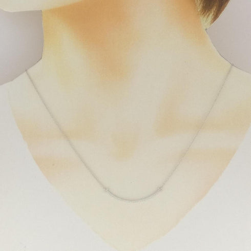 T Smile Pendant Necklace 18K White Gold