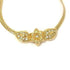 Pendant Necklace Metal and Rhinestone Gold
