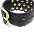 Giant Double Strap Bracelet Leather and Metal Black and Gold