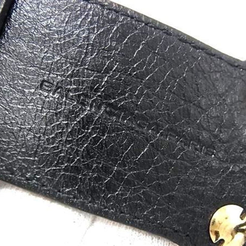 Giant Double Strap Bracelet Leather and Metal Black and Gold