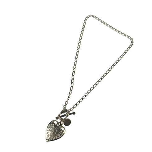 Pendant Necklace Sterling Silver Crest Heart Toggle Pendant