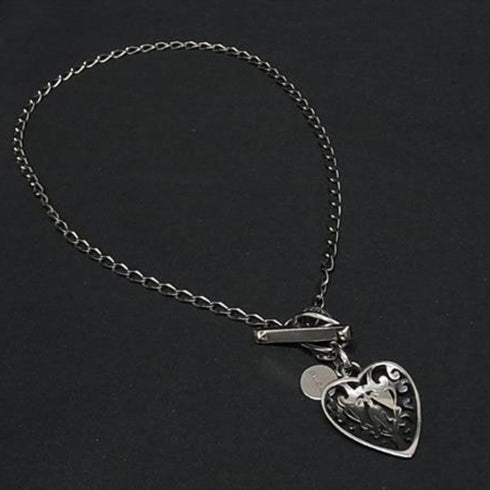 Pendant Necklace Sterling Silver Crest Heart Toggle Pendant