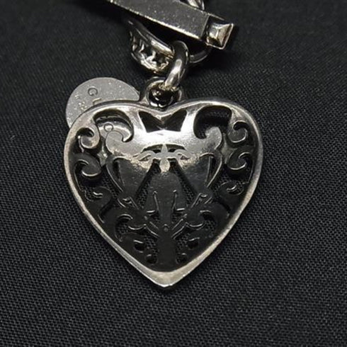 Pendant Necklace Sterling Silver Crest Heart Toggle Pendant