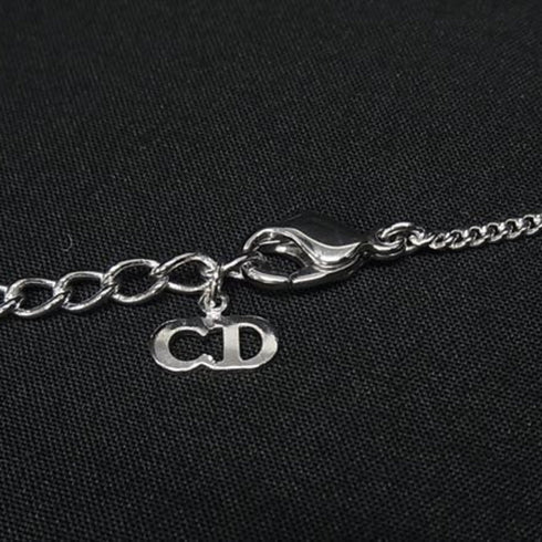 Pendant Necklace Silver Metal with Rhinestone
