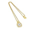 Pendant Necklace Gold and Silver Metal with Rhinestone