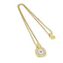 Pendant Necklace Gold and Silver Metal with Rhinestone