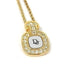Pendant Necklace Gold and Silver Metal with Rhinestone