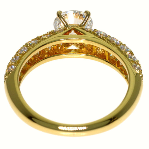 Ring 18K Yellow Gold With Diamond Pavé