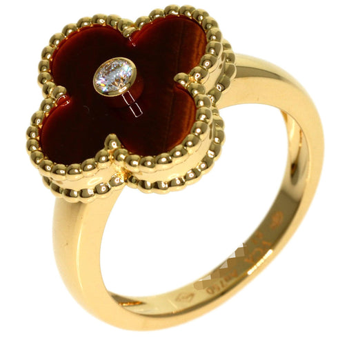 Vintage Alhambra Ring 18K Yellow Gold and Tiger's Eye