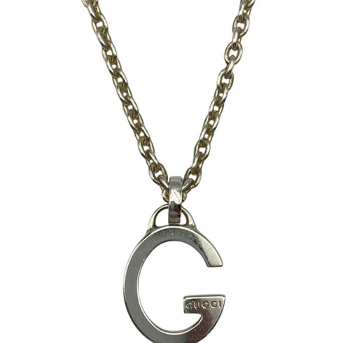 G Motif Pendant Necklace Sterling Silver