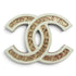 CC Logo Brooch Gold-Tone Metal