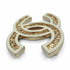 CC Logo Brooch Gold-Tone Metal