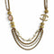 CC Logo Chain Pendant Necklace Gold-Tone Metal