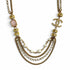 CC Logo Chain Pendant Necklace Gold-Tone Metal