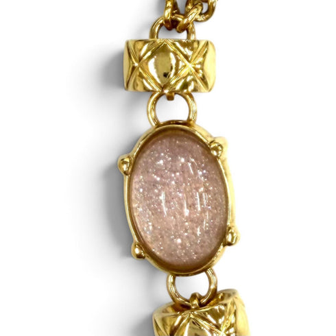 CC Logo Chain Pendant Necklace Gold-Tone Metal