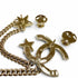 CC Logo Star Brooch Gold-Tone Metal