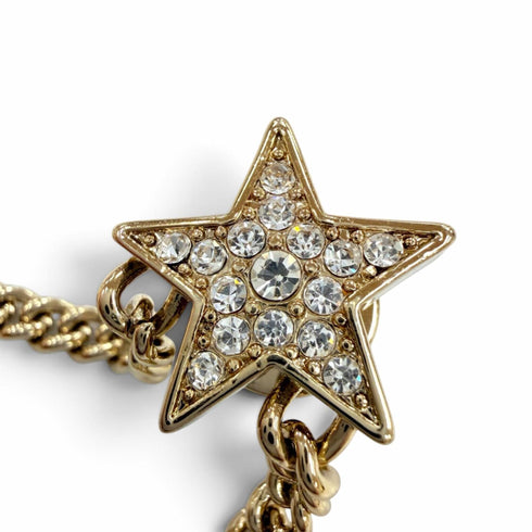 CC Logo Star Brooch Gold-Tone Metal