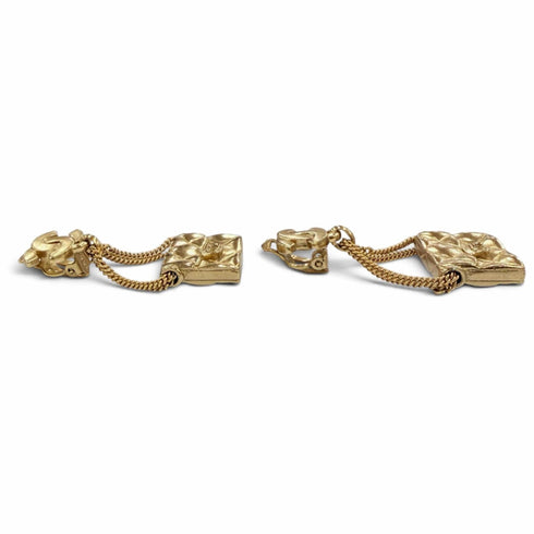 CC Logo Clip-On Earrings Gold-Tone Metal Gold-Tone Metal