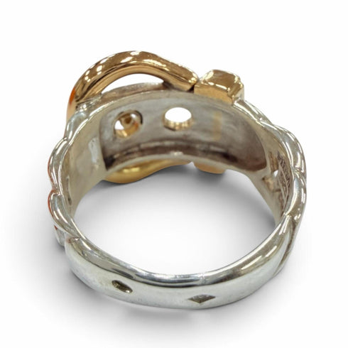 Band Ring Sterling Silver and 18K Yellow Gold