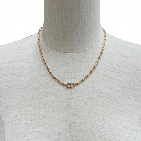 Petit CD Pendant Necklace Pink Gold