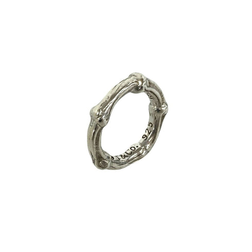 Vintage Bamboo Band Ring Sterling Silver