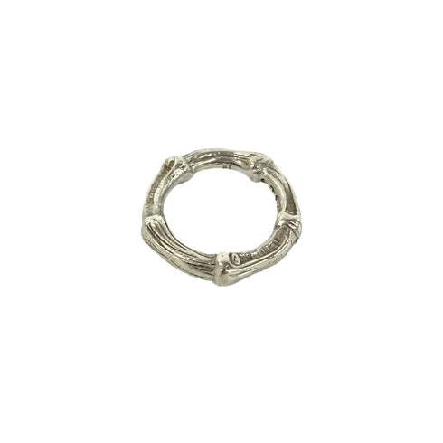 Vintage Bamboo Band Ring Sterling Silver