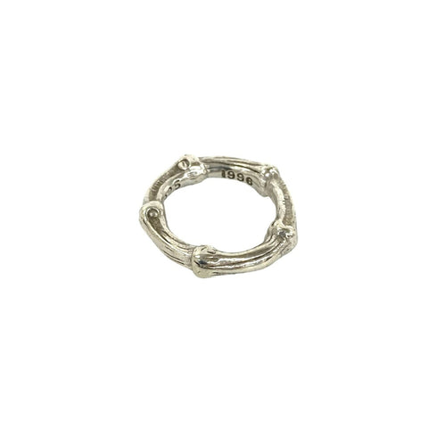 Vintage Bamboo Band Ring Sterling Silver
