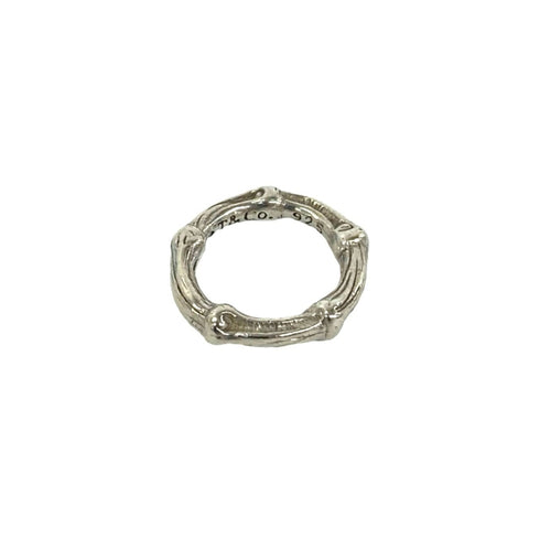 Vintage Bamboo Band Ring Sterling Silver