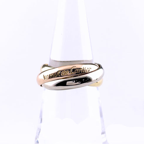 Vendome Louis Cartier Band Ring 18K Tricolor Gold