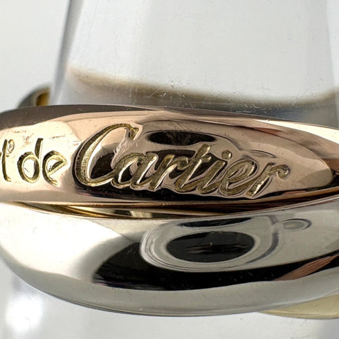 Vendome Louis Cartier Band Ring 18K Tricolor Gold