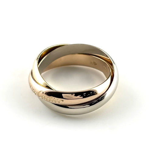 Vendome Louis Cartier Band Ring 18K Tricolor Gold