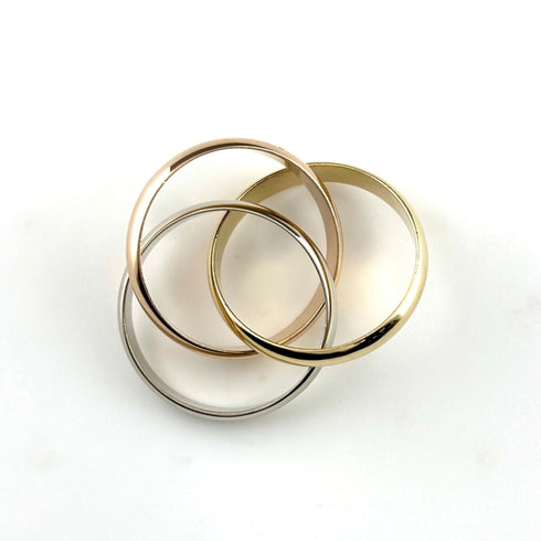 Vendome Louis Cartier Band Ring 18K Tricolor Gold