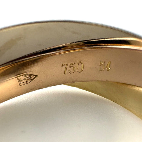 Vendome Louis Cartier Band Ring 18K Tricolor Gold