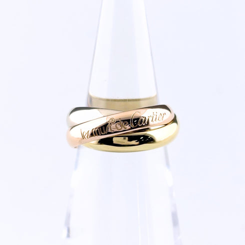 Vendome Louis Cartier Band Ring 18K Tricolor Gold