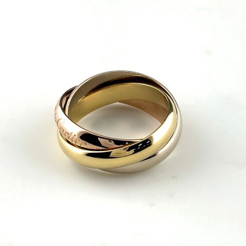 Vendome Louis Cartier Band Ring 18K Tricolor Gold