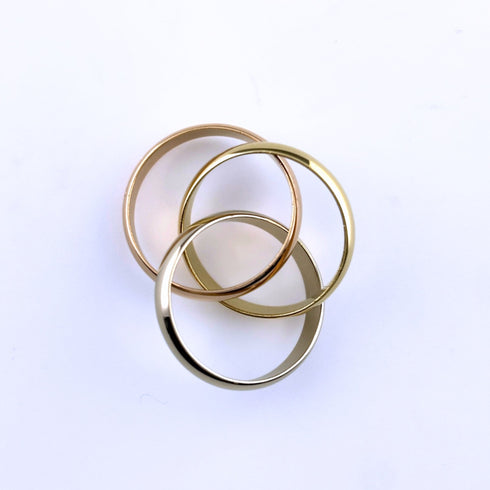 Vendome Louis Cartier Band Ring 18K Tricolor Gold