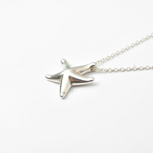 Starfish Pendant Necklace Sterling Silver