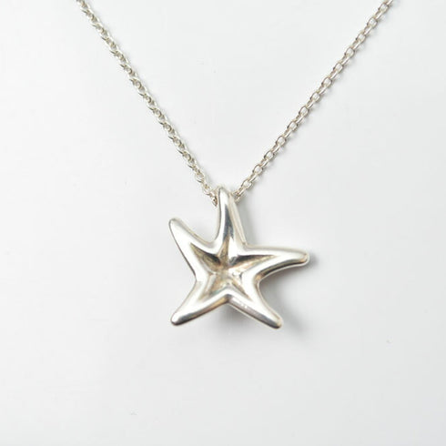Starfish Pendant Necklace Sterling Silver