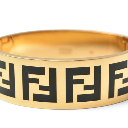 Bangle Black and Gold Metal Bracelet