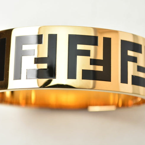 Bangle Black and Gold Metal Bracelet